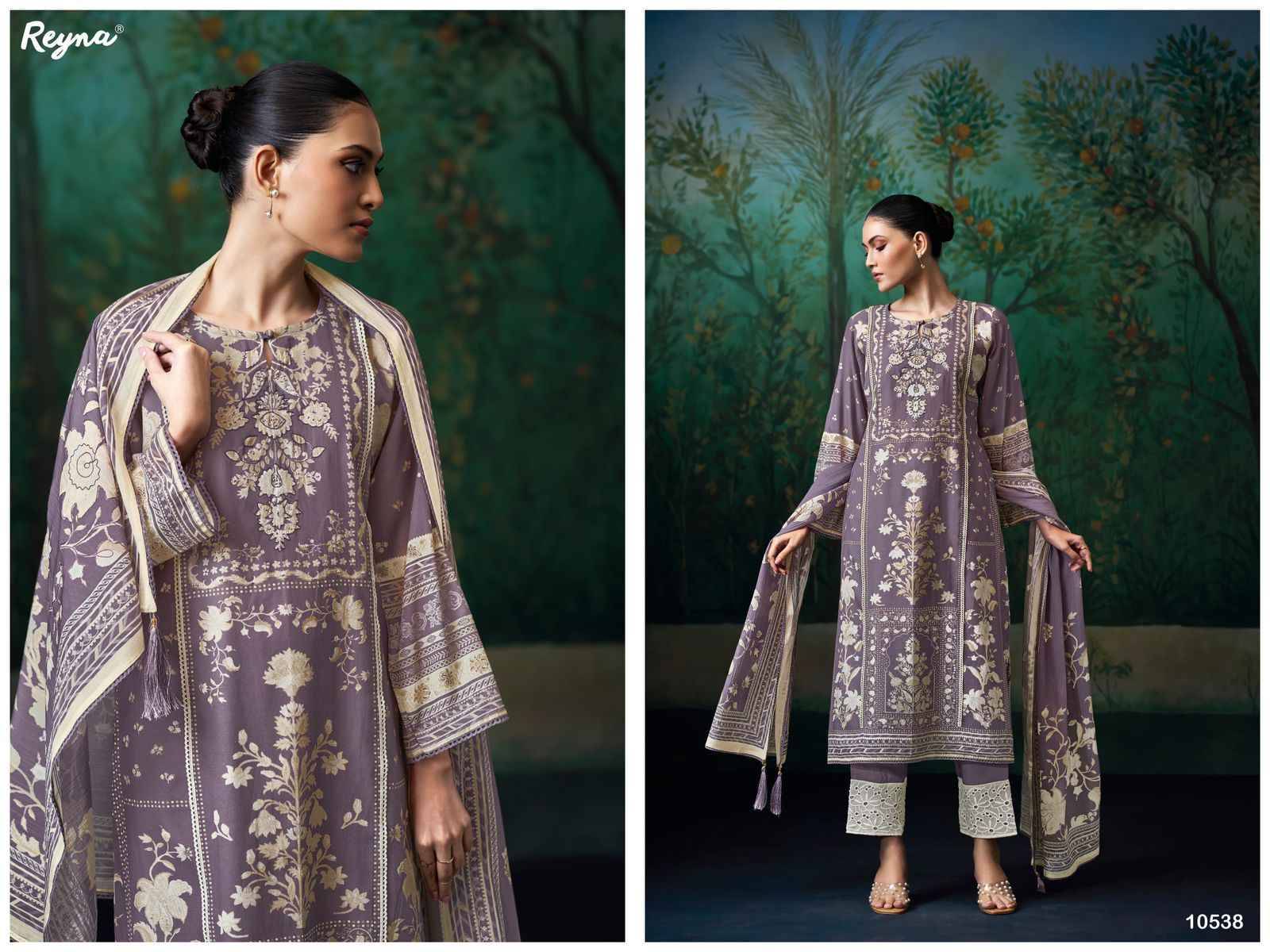 IZHAI By Reyna Beautiful Festive Suits Stylish Colorful Fancy Casual Wear & Ethnic Wear PURE MUL CHANDERI Dresses At Wholesale Price